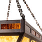 Meyda Lighting Nuevo Mission 48" 9-Light Mahogany Bronze Semi-flush Mount Light With Beige & Brown Shade Glass