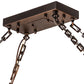 Meyda Lighting Nuevo Mission 48" 9-Light Mahogany Bronze Semi-flush Mount Light With Beige & Brown Shade Glass