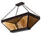 Meyda Lighting Nuevo Mission 48" 9-Light Mahogany Bronze Semi-flush Mount Light With Beige & Brown Shade Glass