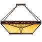 Meyda Lighting Nuevo Mission 48" 9-Light Mahogany Bronze Semi-flush Mount Light With Beige & Brown Shade Glass