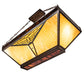 Meyda Lighting Nuevo Mission 48" 9-Light Mahogany Bronze Semi-flush Mount Light With Beige & Brown Shade Glass