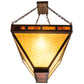 Meyda Lighting Nuevo Mission 48" 9-Light Mahogany Bronze Semi-flush Mount Light With Beige & Brown Shade Glass
