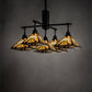 Meyda Lighting Nuevo Mission 51" 5-Light Craftsman Brown Chandelier With Yellow & Brown Stained Shade Glass