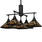 Meyda Lighting Nuevo Mission 51" 5-Light Craftsman Brown Chandelier With Yellow & Brown Stained Shade Glass