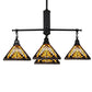 Meyda Lighting Nuevo Mission 51" 5-Light Craftsman Brown Chandelier With Yellow & Brown Stained Shade Glass