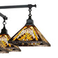 Meyda Lighting Nuevo Mission 51" 5-Light Craftsman Brown Chandelier With Yellow & Brown Stained Shade Glass