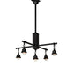 Meyda Lighting Nuevo Mission 51" 5-Light Craftsman Brown Chandelier With Yellow & Brown Stained Shade Glass