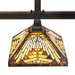 Meyda Lighting Nuevo Mission 63" 3-Light Craftsman Brown Island Pendant Light With Brown & Beige Shade Glass