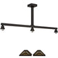 Meyda Lighting Nuevo Mission 64" 3-Light Craftsman Brown Island Pendant Light With Brown & Beige Shade Glass