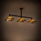 Meyda Lighting Nuevo Mission 64" 3-Light Craftsman Brown Island Pendant Light With Brown & Beige Shade Glass