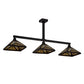Meyda Lighting Nuevo Mission 64" 3-Light Craftsman Brown Island Pendant Light With Brown & Beige Shade Glass
