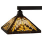 Meyda Lighting Nuevo Mission 64" 3-Light Craftsman Brown Island Pendant Light With Brown & Beige Shade Glass