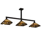 Meyda Lighting Nuevo Mission 64" 3-Light Craftsman Brown Island Pendant Light With Brown & Beige Shade Glass