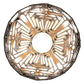 Meyda Lighting Nuevo Mission 8" Mahogany Bronze Mini Pendant Light With Beige & Brown Shade Glass