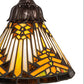 Meyda Lighting Nuevo Mission 8" Mahogany Bronze Mini Pendant Light With Beige & Brown Shade Glass