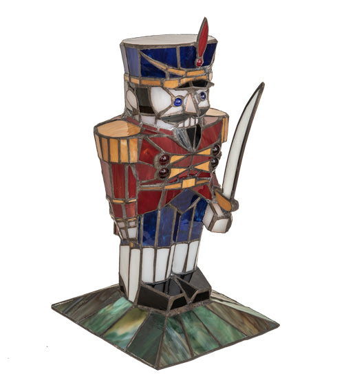 Meyda Lighting Nutcracker 15" Accent Table Lamp With Multi-Colored Shade Glass