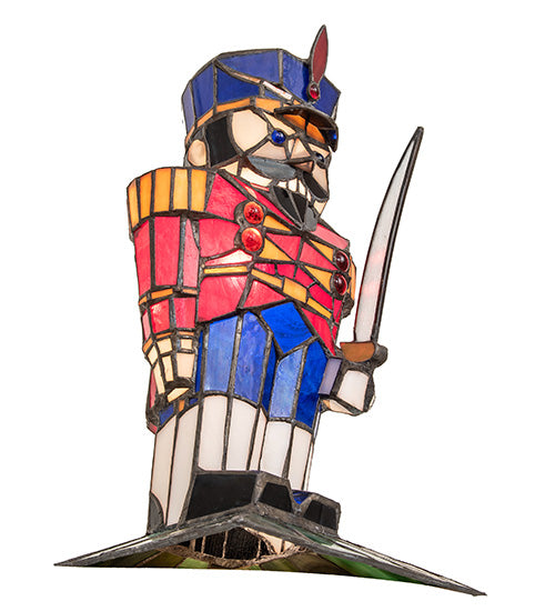 Meyda Lighting Nutcracker 15" Accent Table Lamp With Multi-Colored Shade Glass