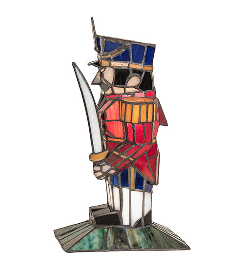 Meyda Lighting Nutcracker 15" Accent Table Lamp With Multi-Colored Shade Glass