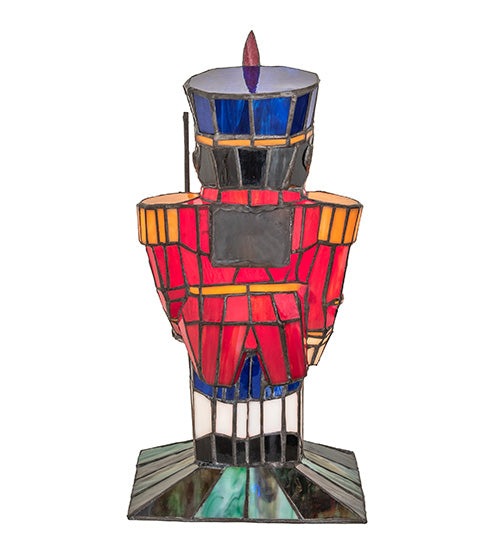Meyda Lighting Nutcracker 15" Accent Table Lamp With Multi-Colored Shade Glass