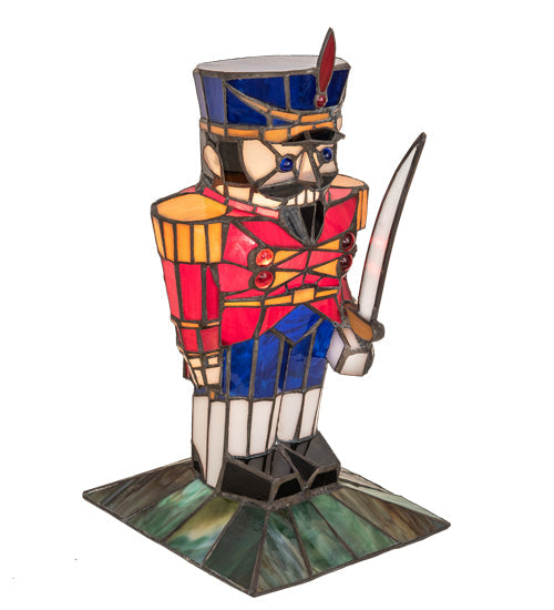 Meyda Lighting Nutcracker 15" Accent Table Lamp With Multi-Colored Shade Glass