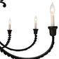 Meyda Lighting Oak Bough 50" 8-Light Textured Black Semi-flush Mount Light With White Faux Candlelight