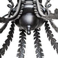 Meyda Lighting Oak Bough 50" 8-Light Textured Black Semi-flush Mount Light With White Faux Candlelight