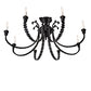 Meyda Lighting Oak Bough 50" 8-Light Textured Black Semi-flush Mount Light With White Faux Candlelight