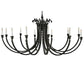 Meyda Lighting Oak Bough 80" 12-Light Timeless Bronze Chandelier With White Shade Glass