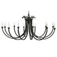 Meyda Lighting Oak Bough 80" 12-Light Timeless Bronze Chandelier With White Shade Glass