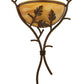 Meyda Lighting Oak Branch 15" Cafe Noir Wall Sconce With Ambra Siena Idalight Shade Glass