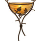 Meyda Lighting Oak Branch 15" Cafe Noir Wall Sconce With Ambra Siena Idalight Shade Glass