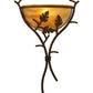 Meyda Lighting Oak Branch 15" Cafe Noir Wall Sconce With Ambra Siena Idalight Shade Glass