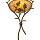 Meyda Lighting Oak Branch 15" Cafe Noir Wall Sconce With Ambra Siena Idalight Shade Glass