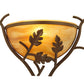 Meyda Lighting Oak Branch 15" Cafe Noir Wall Sconce With Ambra Siena Idalight Shade Glass