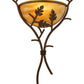 Meyda Lighting Oak Branch 15" Cafe Noir Wall Sconce With Ambra Siena Idalight Shade Glass