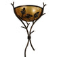 Meyda Lighting Oak Branch 15" Copper Vein Wall Sconce With Ambra Siena Idalight Shade Glass