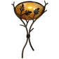 Meyda Lighting Oak Branch 15" Copper Vein Wall Sconce With Ambra Siena Idalight Shade Glass