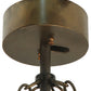 Meyda Lighting Oak Branch 50" 11-Light Antique Copper Chandelier With Travertine Idalight Shade Glass and Wood Fan
