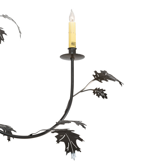 Meyda Lighting Oak Leaf 222594 72" 15-Light Timeless Bronze Chandelier With Ivory Faux Candlelight