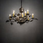 Meyda Lighting Oak Leaf 32" 9-Light Antique Copper Chandelier With Ivory Faux Candlelight