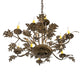 Meyda Lighting Oak Leaf 32" 9-Light Antique Copper Chandelier With Ivory Faux Candlelight