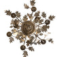 Meyda Lighting Oak Leaf 32" 9-Light Antique Copper Chandelier With Ivory Faux Candlelight