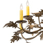 Meyda Lighting Oak Leaf 32" 9-Light Antique Copper Chandelier With Ivory Faux Candlelight