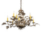 Meyda Lighting Oak Leaf 32" 9-Light Antique Copper Chandelier With Ivory Faux Candlelight