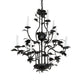 Meyda Lighting Oak Leaf 36" 9-Light Gunmetal Chandelier With White Faux Candlelight