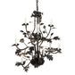 Meyda Lighting Oak Leaf 36" 9-Light Gunmetal Chandelier With White Faux Candlelight