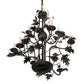 Meyda Lighting Oak Leaf 36" 9-Light Gunmetal Chandelier With White Faux Candlelight