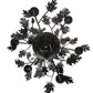 Meyda Lighting Oak Leaf 36" 9-Light Gunmetal Chandelier With White Faux Candlelight