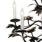 Meyda Lighting Oak Leaf 36" 9-Light Gunmetal Chandelier With White Faux Candlelight