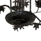 Meyda Lighting Oak Leaf 36" 9-Light Gunmetal Chandelier With White Faux Candlelight